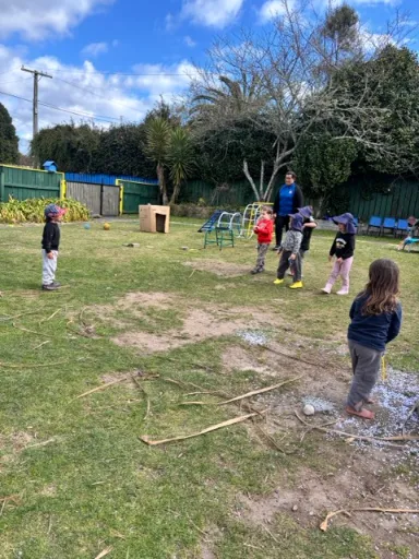 A fishing game set up for tamariki to take turns